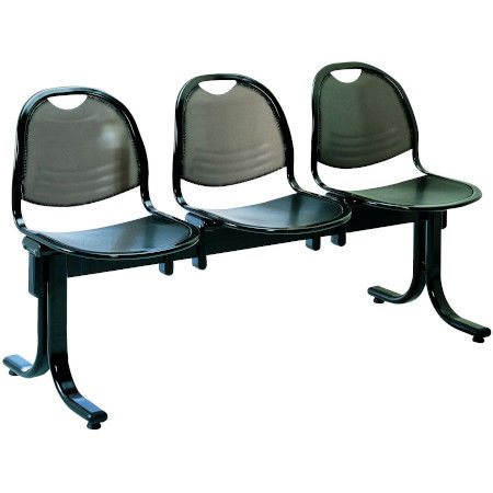 Siège poutre Vega 3 places- métal noir Siège poutre Vega 3 places- métal noir